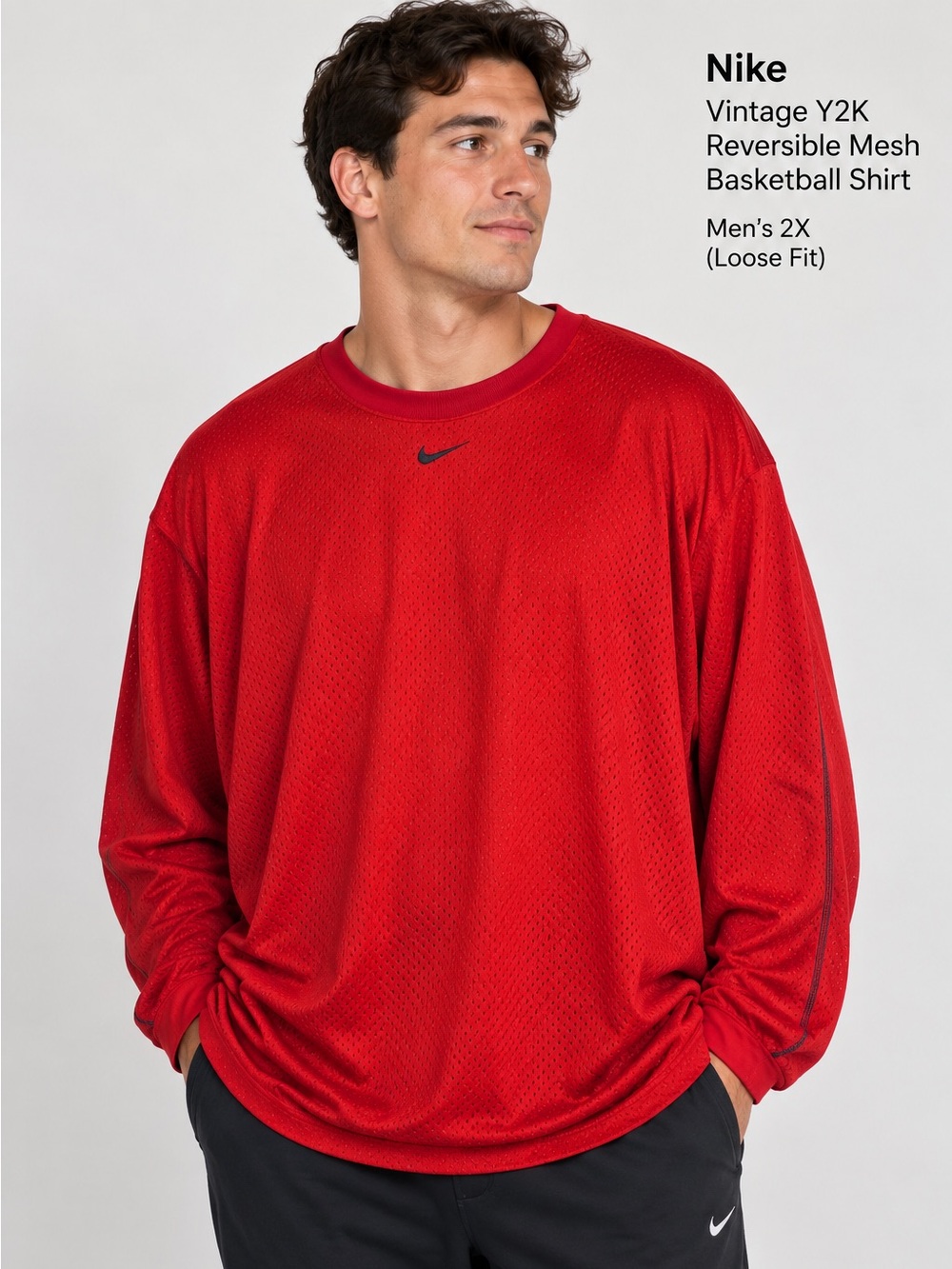 Vintage Y2K Nike Center Swoosh Reversible Mesh Basketball Shirt